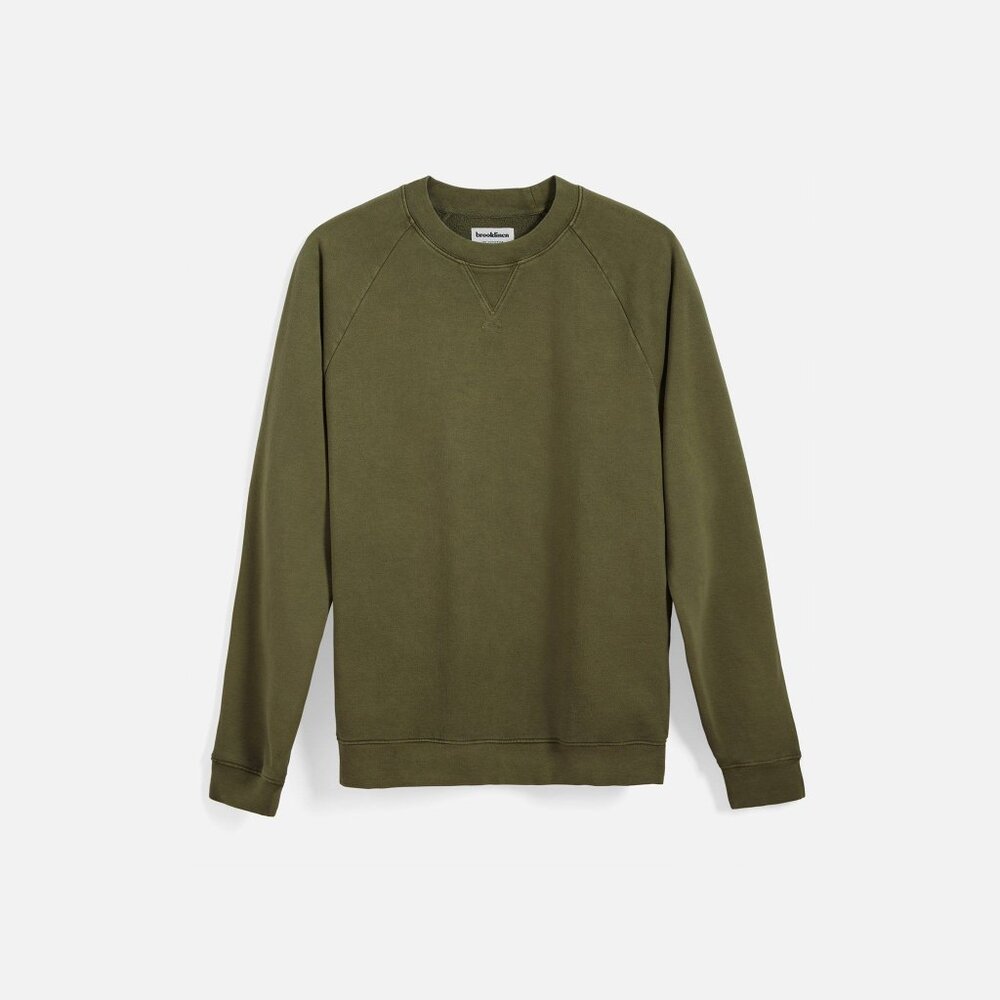 Brooklinen XS Sweatshirt Willow Olive Sage Green Loungewear Lounge NWT